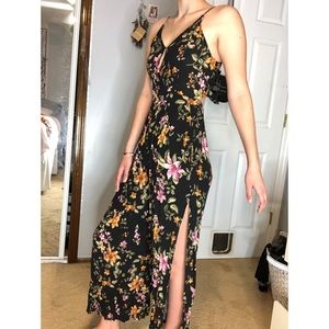 floral slit summer jumpsuit